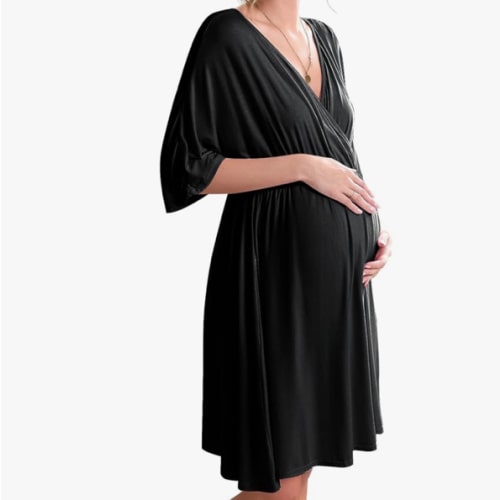 Ekouaer 3 in 1 Labor/Delivery/Hospital Gown Maternity Dress Nursing Nightgown Sleepwear for Breastfeeding