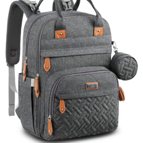 Amazon.com: BabbleRoo Diaper Bag Backpack - Multi function Waterproof Diaper Bag, Travel Essentials Baby Tote with Changing Pad, Stroller Straps & Pacifier Case - Unisex, Dark Gray : Baby