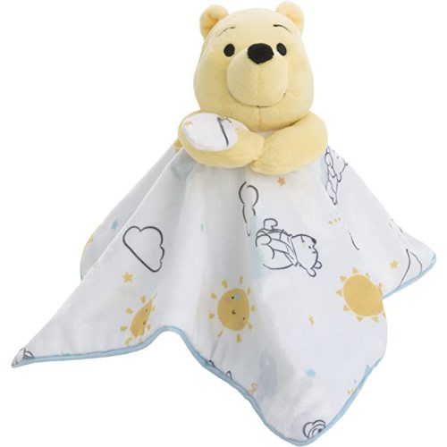 Disney Winnie The Pooh White, Yellow, and Aqua Cloud and Sun Lovey Security Blanket - Winnie the Pooh White, Yellow, and Aqua