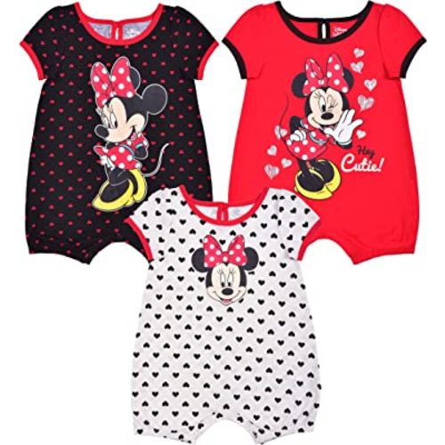 Disney Baby Girls' Minnie 3 Pack Rompers