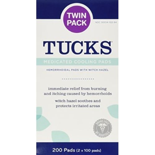 Tucks Medicated Cooling Pads 100 Pads Per Pack (Pack of 2) - 100 Count ( Pack of 2 )