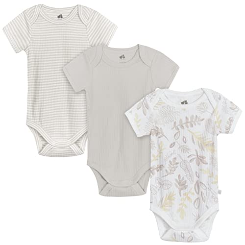 Just Born Unisex Baby 3-pack Short Sleeve BodysuitsUndershirt