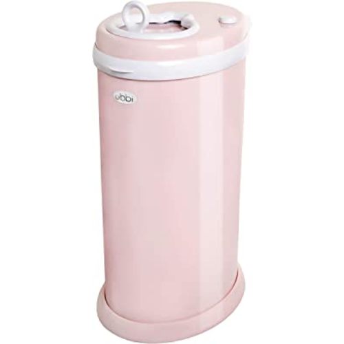 Ubbi Steel Odor Locking, No Special Bag Required, Money Saving, Modern Design, Registry Must-Have Diaper Pail, Blush Pink