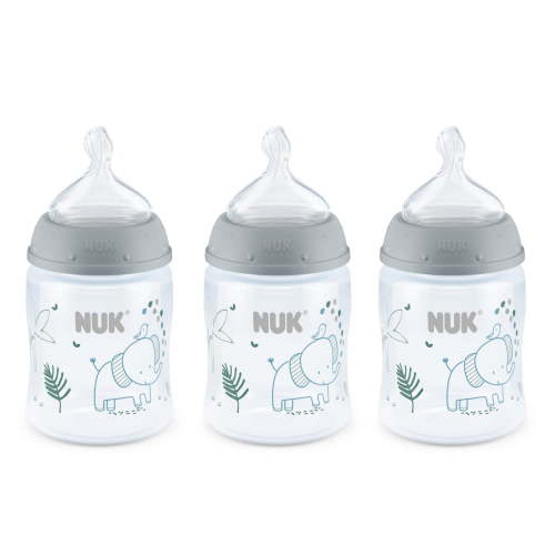 NUK Anti-Colic 5 oz Bottle 3 Pack with Smooth Flow Nipple and SafeTemp Indicator for 0+ Months Unisex