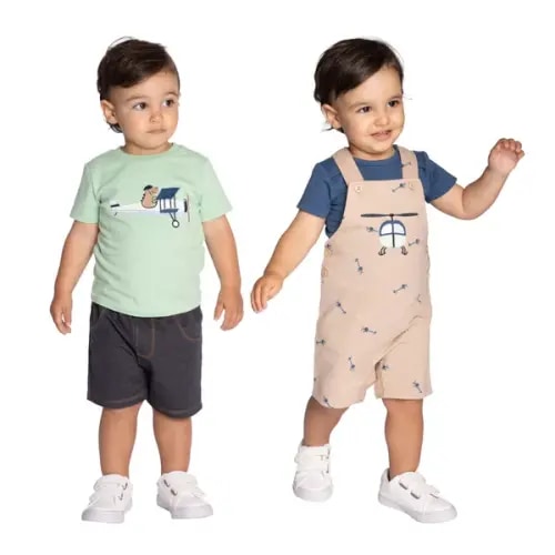 Pekkle Baby 4-piece Overall Set