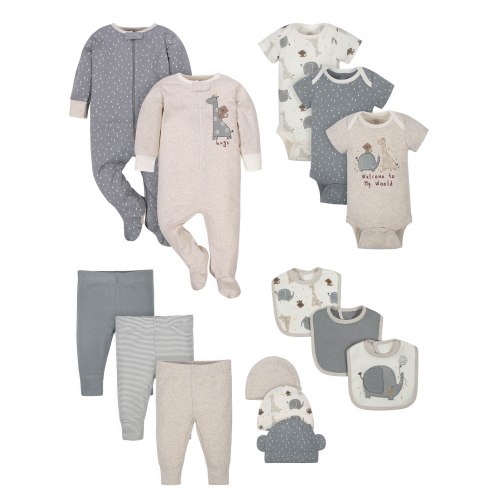 Wonder Nation Baby Boy or Girl Gender Neutral Shower Layette Gift Set, 14-piece