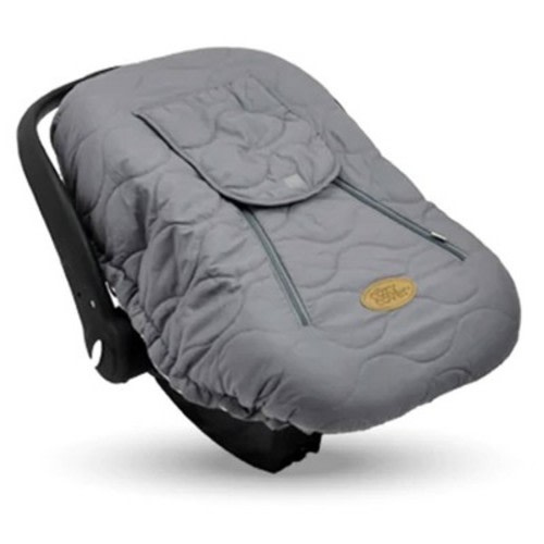 CozyBaby Cozy Cover Quilted Infant Car Seat Insulating Cover with Dual Zippers, Face Shield, and Elastic Edge for Travel During Winter Months, Color: Gray