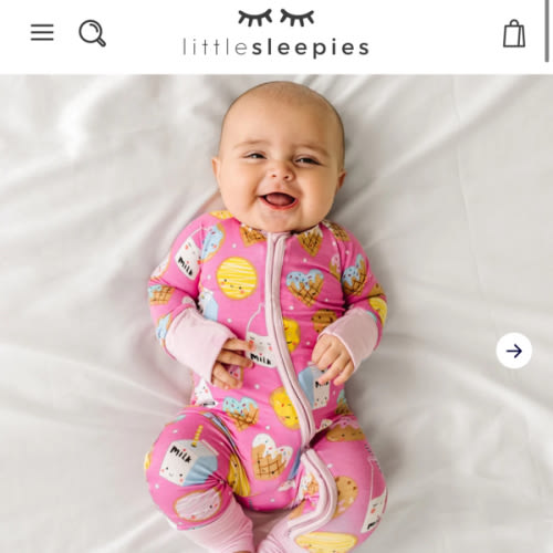 Pink Cookies & Milk Zippy - Little Sleepies