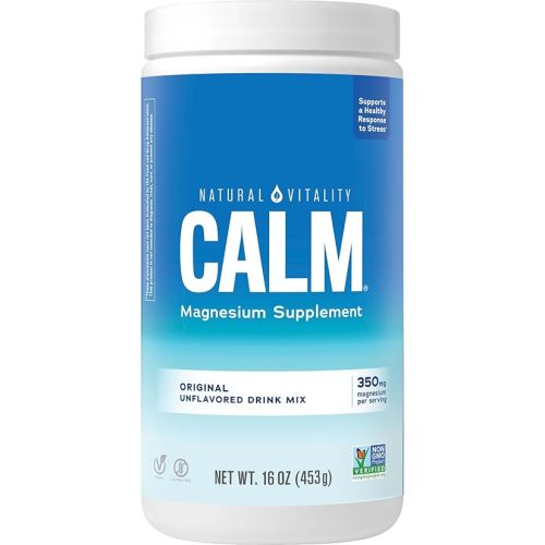 Natural Vitality Calm, Magnesium Supplement, Anti-Stress Drink Mix Powder, Gluten Free, Vegan, & Non-GMO, Original Unflavored, 16 oz