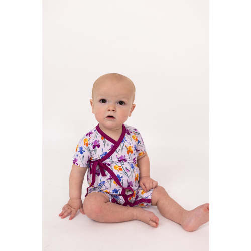 Iris Bamboo Kimono Onesie with Snaps
