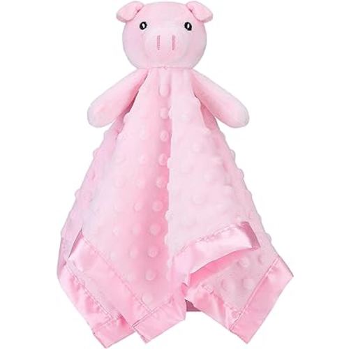 Pro Goleem Pig Loveys for Babies, Soft Security Blanket Baby Snuggle Toy Newborn Stuffed Animals Baby Gifts for Boys and Girls, 16 Inch