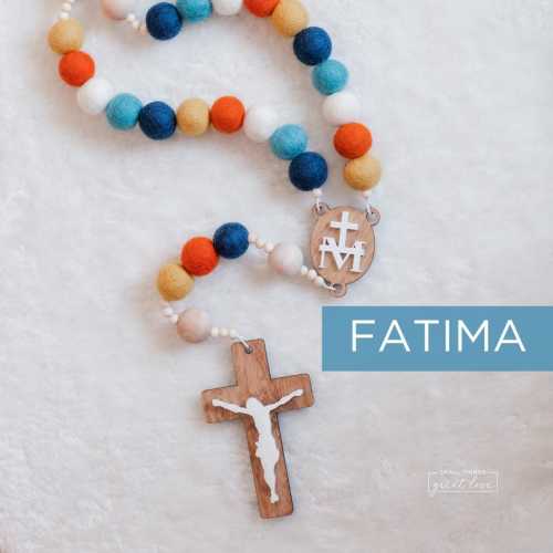 FATIMA Wall Rosary - Wall Rosary - Felt Ball Rosary - Catholic Gift - Rosary - Catholic Wedding - Catholic Decor