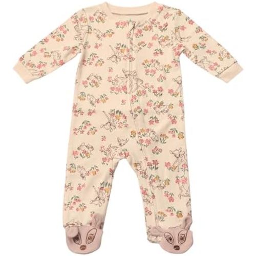 Magic Threadz Disney Clothes Baby Girls Quilted Footie Coveralls Winnie the Pooh, Bambi and Marie Printed Onesie (0/3M-6/9M)