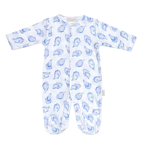 The World is Your Oyster Footed Romper-White