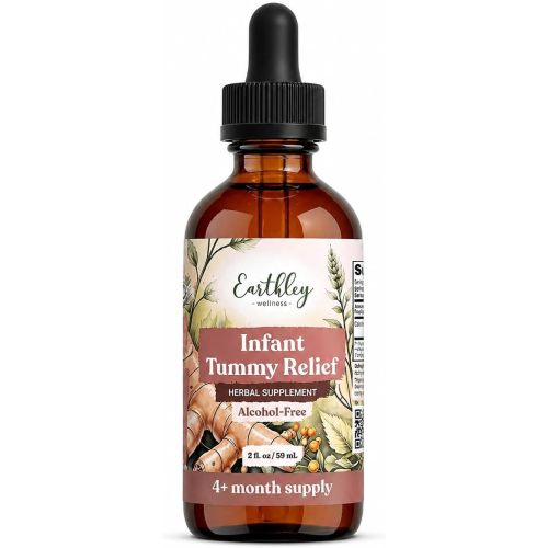 Earthley Wellness Infant Tummy Relief, Natural Gripe Water for Babies, 4 Month Supply (2 oz, 1,200 Drops), Baby Gas Relief with Fennel Seed & Ginger Root for Digestive Comfort