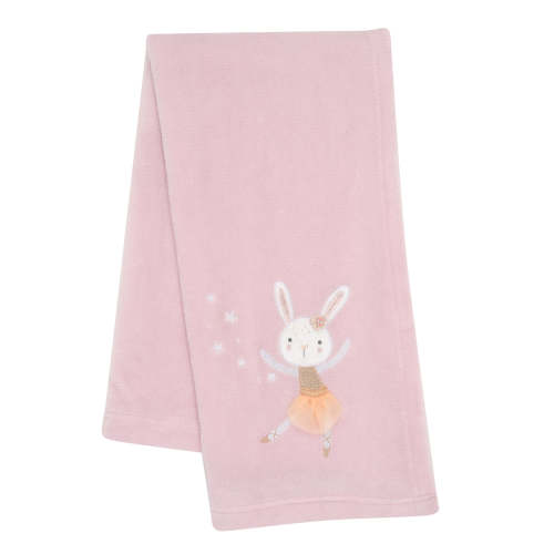 Tiny Dancer Pink Ballet Soft Fleece Bunny Applique Baby Blanket – Lambs & Ivy