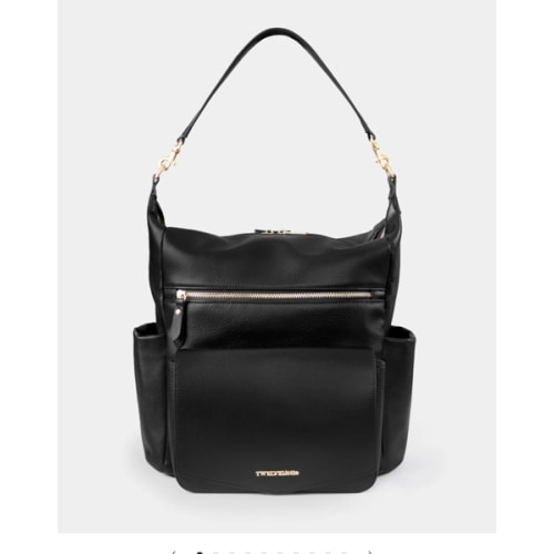 Peek-A-Boo Vegan Leather Convertible Hobo Backpack 2.0 in Black