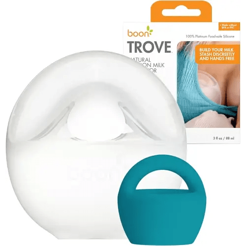 Boon Trove Silicone Manual Breast Pump - Passive Milk Collector - Hands Free Breast Pump for Nursing - Breastfeeding Essentials - 1 Count