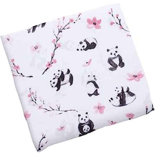 Stephen Joseph, Muslin Swaddle Blanket for Baby Girls and Boys, Newborn Receiving Blanket for Swaddling, 100% Cotton Baby Swaddle Wrap, Receiving Swaddle Wrap, 47 x 47 inches, Panda