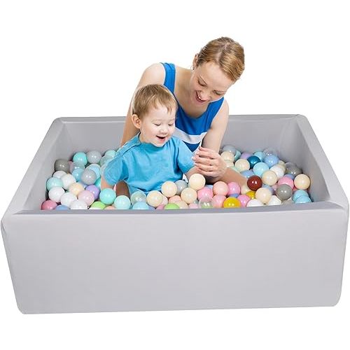 Baby Ball Pit, Rectangular Ball Pits for Toddlers 39"x29.5" Soft Foam Ball Pit Ideal Gift for Kids - Balls Not Included