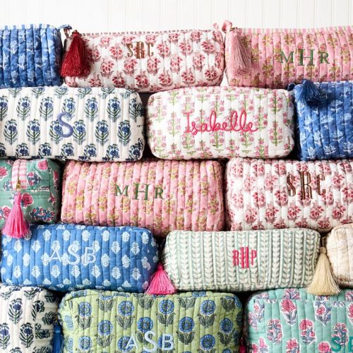 Block Print Travel Pouch Set