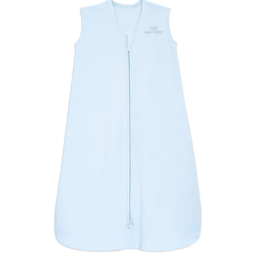 HALO SleepSack, 100% Cotton Wearable Blanket, Swaddle Transition Sleeping Bag, TOG 0.5, Baby Blue, Small, 0-6 Months