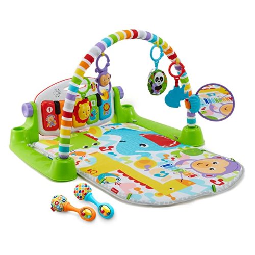 Fisher-Price Deluxe Kick and Play Piano Gym and Maracas [Amazon Exclusive] - DELUXE KNP PIANO GYM & MARACAS GN (FFP)