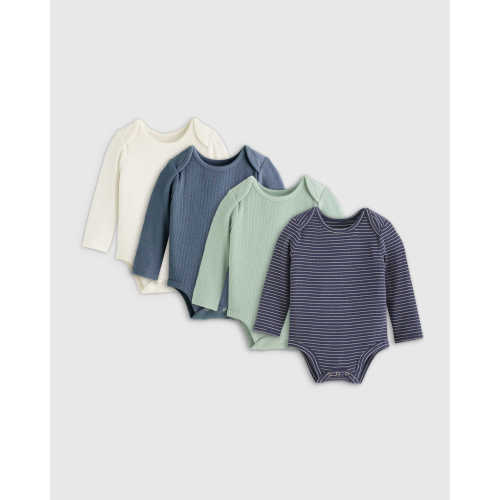 The Softest Rib Long Sleeve Bodysuit 4-Pack