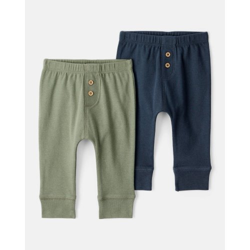 Baby Boy 2-Pack 100% Cotton Pull-On Pants - Green/Navy - Carter's | Carter's