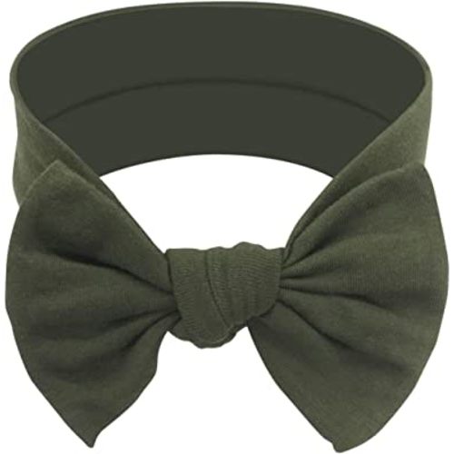 Baby Girl Headbands-Infant,Toddler Cotton Handmade Hairbands with Bows Child Hair Accessories (Khaki Green)