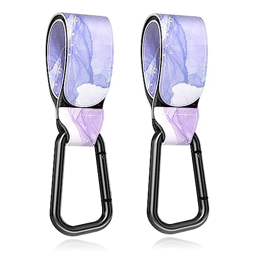 Gukeniu Baby Stroller Hooks for Hanging Bags, Universal Stroller Clips Accessories, Mommy Hook for Diaper Bag, Shopping Cart, Purse, Backpack - 2 Pack, Dream Purple