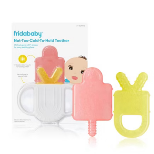 Frida Baby Silicone Teething Toys, 4-in-1 Teether for Babies & Infants, Teething Relief for 0-18 Months, Not-Too-Cold-to-Hold Baby Teether, BPA-Free