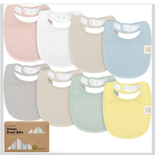 8-Pack Organic Baby Bibs for Boys, Girls - Soft Cotton Drooling and Teething Bibs for Baby Girl & Boy, Extra Absorbent, Easy To Clean & Put On for Toddler, Newborn, Infant 0-24 Months (Dawn)