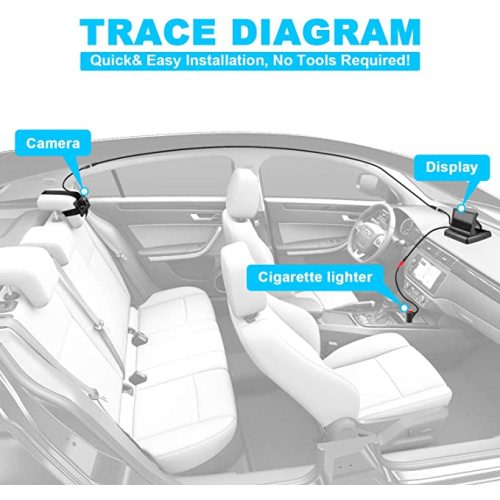 Shynerk Baby Car Mirror, 4.3'' HD Night Vision Function Car Mirror Display, Safety Car Seat Mirror Camera Monitored Mirror with Wide Crystal Clear View, Aimed at Baby, Easily Observe the Baby’s Move - Black