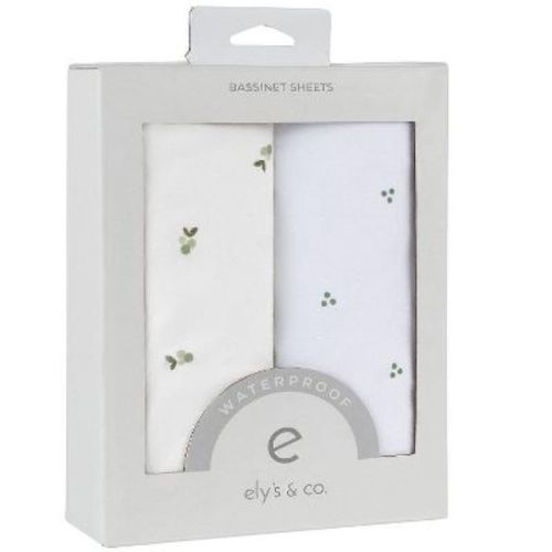 Ely's & Co. Waterproof Bassinet Sheet Set - Dot Sage