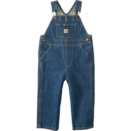Carhartt boys Jean Denim Bib Overalls - 9 Months - Medium Wash Blue