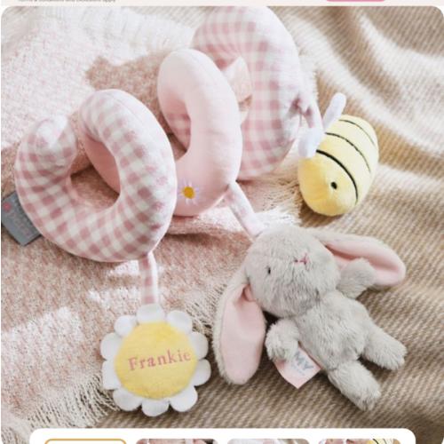 Personalised Hello Petal Spiral Toy - Hanging Activity Toy For Pram or Cot - Newborn Sensory Toys - Baby Toys - My 1st Years