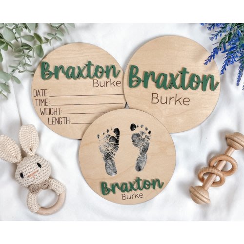 Custom Baby Arrival Announcement Sign, Baby Name With Birth Stats, Baby Name Reveal, Personalized Baby Announcement Sign, Sign for Hospital
