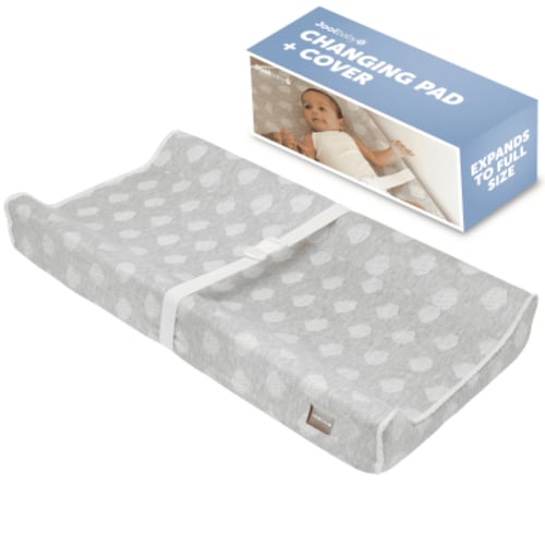 Jool Baby Soft Changing Pad + Washable Cover, Non-Slip - Fits Standard Changing Tables & Dressers (Gray)