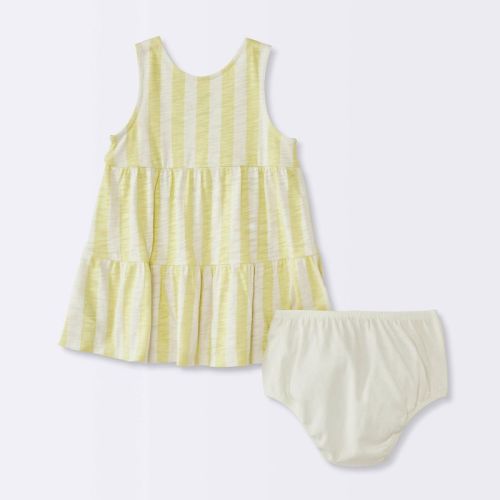 Baby Girls' Striped Dress - Cloud Island™ Yellow 6-9M