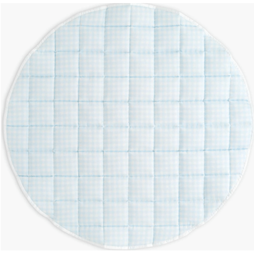 Picnic Gingham Play Mat, Blue - Gooselings Blankets & Quilts | Maisonette