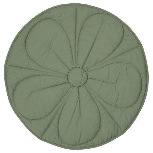 GULDVÄVARE Quilted blanket - green/beige striped 105 cm