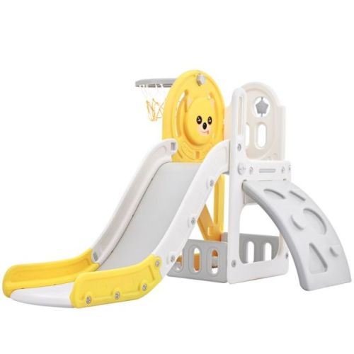 ModernLuxe 4-in-1 Kids Playground Freestanding Climber and Slide Playset
