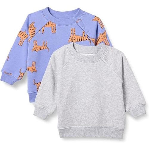Amazon Essentials Unisex Toddlers and Babies' French Terry Crewneck Sweatshirts, Pack of 2