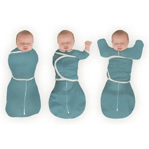 SwaddleDesigns Omni Swaddle Sack for Newborn, Transitional Swaddle Sack with Wrap & Arms Up Sleeves & Mitten Cuffs, Easy Transition Swaddle Sleep Sack, Heathered Teal, Small, 0-3 Months