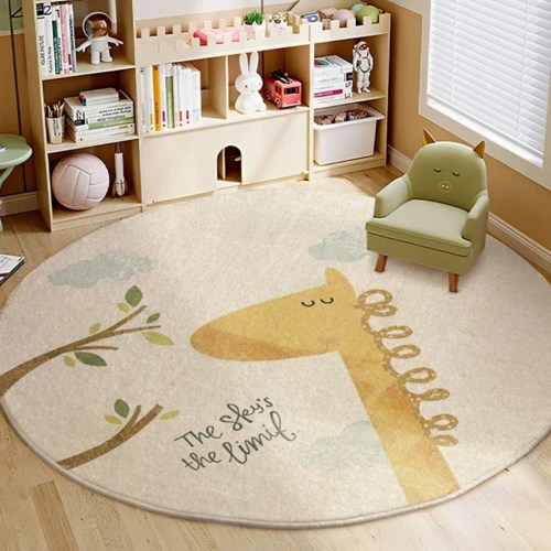 Soft and Fluffy Animal Rugs for Kids – Cozy Round Bedroom & Playroom Mat – The Coconut Home