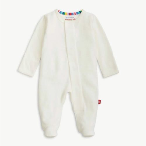cream organic cotton magnetic parent favorite footie – Magnetic Me