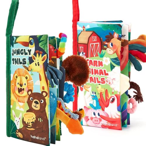 hahaland Baby Books 0-6 Months,Infant Tummy Time Toys High Contrast Sensory Baby Toys 6 to 12 Months Touch Feel Book Gift Christmas Stocking Stuffers for Boys Girls 0-3 Months Book Early Learning Toy
