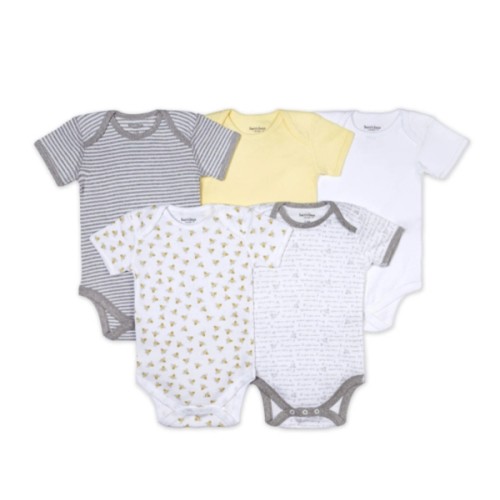 Bee Essentials Organic Short Sleeve Baby Bodysuits Set of 5 | Burt's Bees Baby®