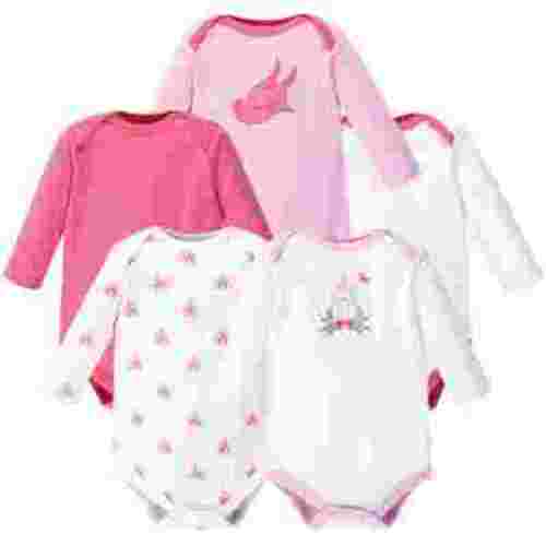 Hudson Baby Cotton Long-Sleeve Bodysuits, 5-Pack, Newborn- 24 Months